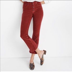 Madewell Cali Denim Boot Corduroy Pants Sz 34 New